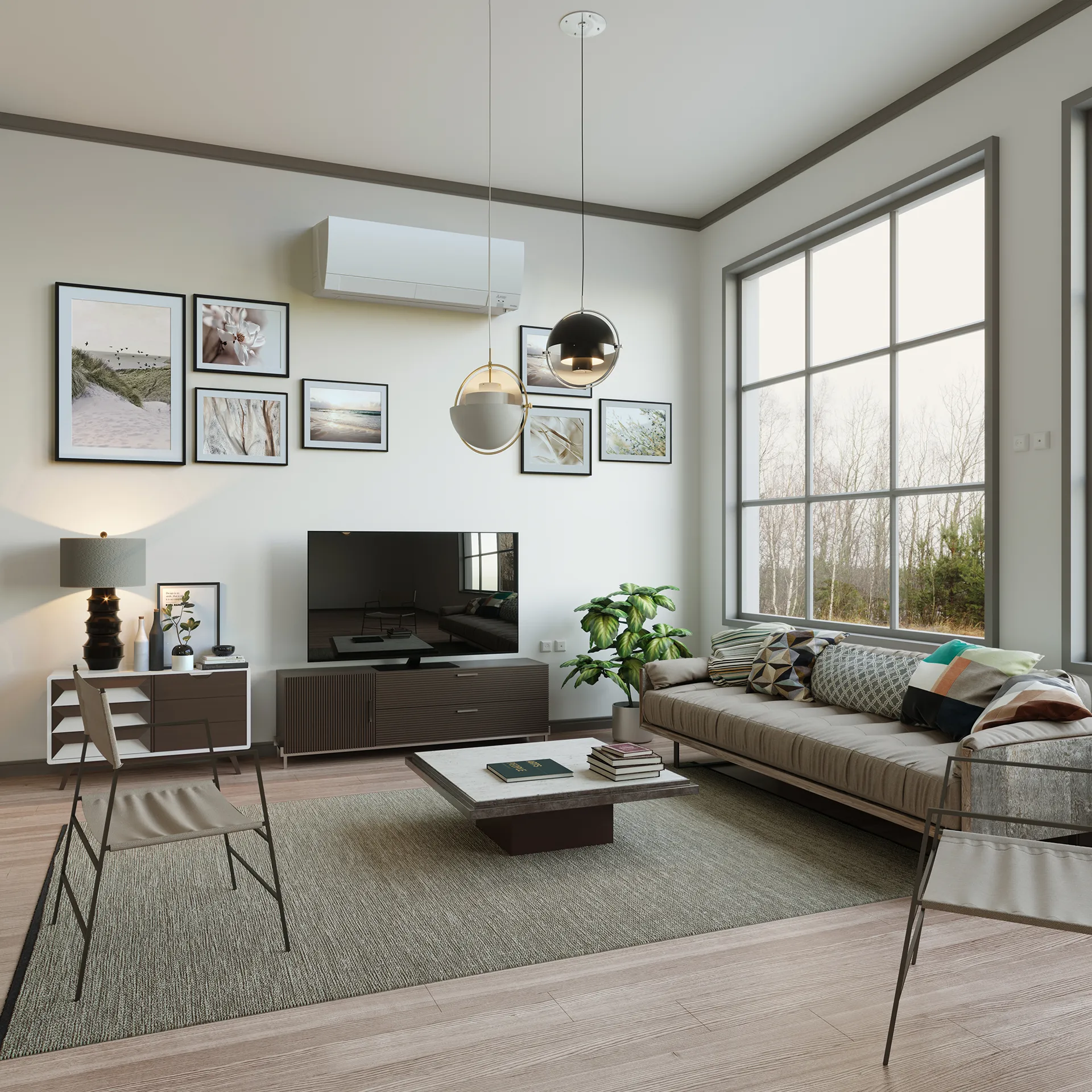 Deluxe wall-mounted indoor unit installed