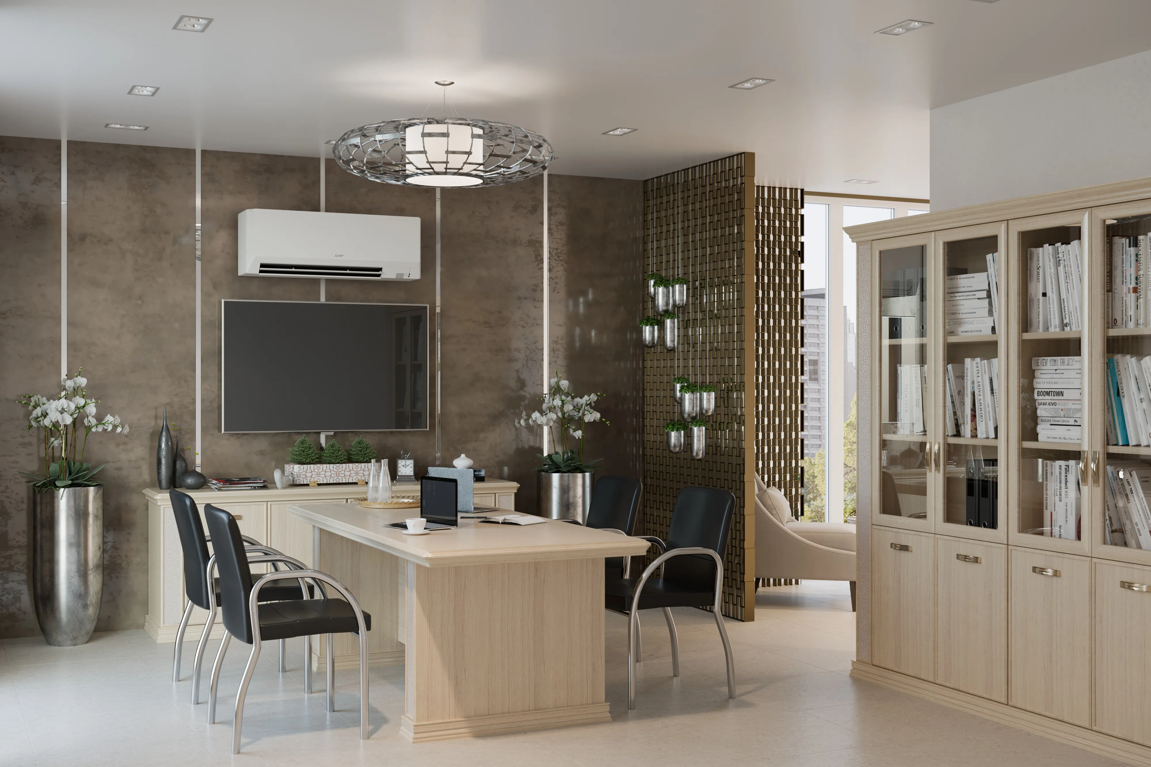 Wall-Mounted Indoor Unit in Conference Room Setting